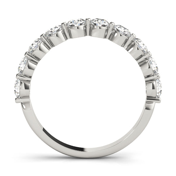 Single Shared Prong Half Eternity Ring in Gold & Platinum