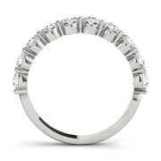 Single Shared Prong Half Eternity Ring in Gold & Platinum
