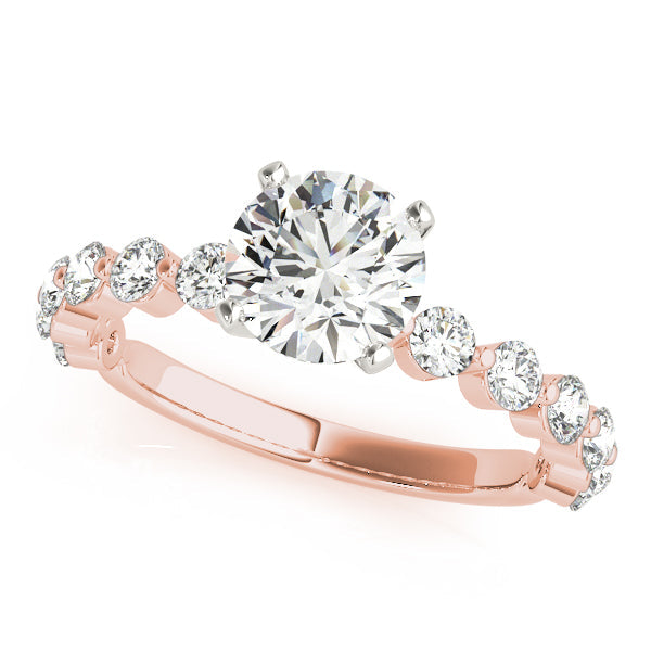 Luxe Single Prong Engagement Ring Round Diamond Engagement Ring in 10K/14K gold and platinum with certified lab-grown or natural diamonds