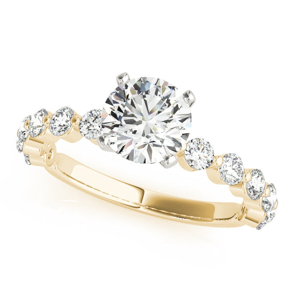 Luxe Single Prong Engagement Ring Round Diamond Engagement Ring in 10K/14K gold and platinum with certified lab-grown or natural diamonds