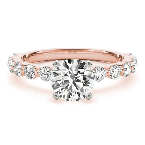 Luxe Single Prong Engagement Ring Round Diamond Engagement Ring in 10K/14K gold and platinum with certified lab-grown or natural diamonds