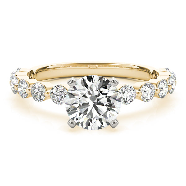 Luxe Single Prong Engagement Ring Round Diamond Engagement Ring in 10K/14K gold and platinum with certified lab-grown or natural diamonds