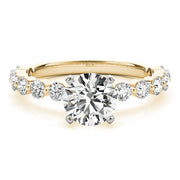 Luxe Single Prong Engagement Ring Round Diamond Engagement Ring in 10K/14K gold and platinum with certified lab-grown or natural diamonds