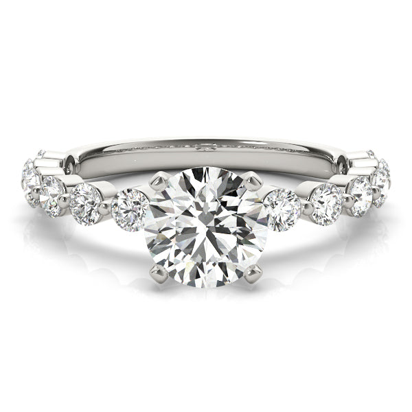 Luxe Single Prong Engagement Ring Round Diamond Engagement Ring in 10K/14K gold and platinum with certified lab-grown or natural diamonds