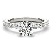 Luxe Single Prong Engagement Ring Round Diamond Engagement Ring in 10K/14K gold and platinum with certified lab-grown or natural diamonds