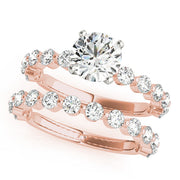 Luxe Single Prong Engagement Ring Round Diamond Engagement Ring in 10K/14K gold and platinum with certified lab-grown or natural diamonds