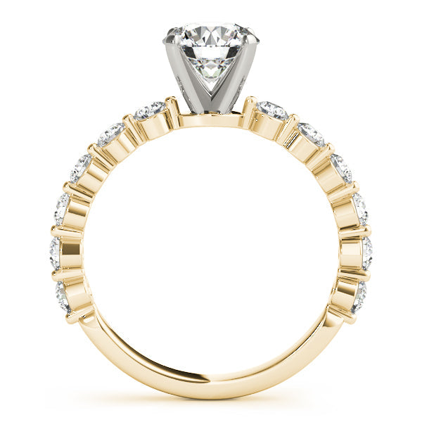 Luxe Single Prong Engagement Ring Round Diamond Engagement Ring in 10K/14K gold and platinum with certified lab-grown or natural diamonds