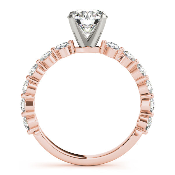 Luxe Single Prong Engagement Ring Round Diamond Engagement Ring in 10K/14K gold and platinum with certified lab-grown or natural diamonds