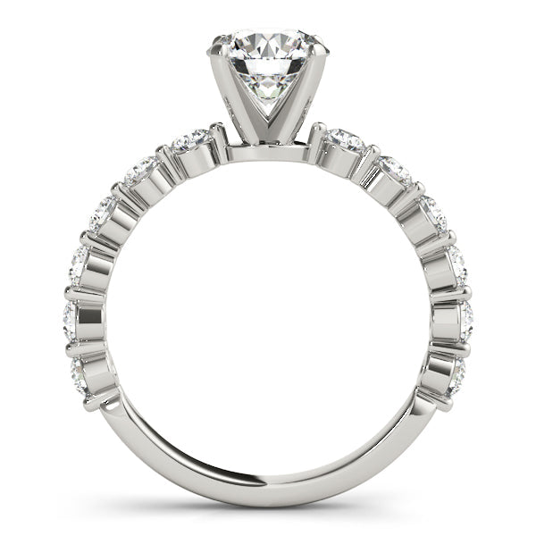 Luxe Single Prong Engagement Ring Round Diamond Engagement Ring in 10K/14K gold and platinum with certified lab-grown or natural diamonds
