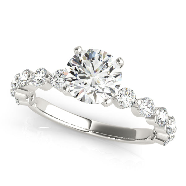 Luxe Single Prong Engagement Ring Round Diamond Engagement Ring in 10K/14K gold and platinum with certified lab-grown or natural diamonds