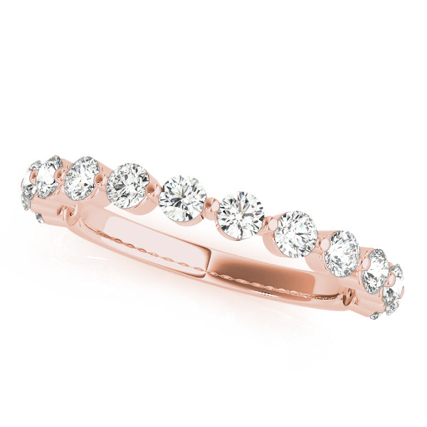 Single Shared Prong Half Eternity Ring in Gold & Platinum