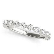 Single Shared Prong Half Eternity Ring in Gold & Platinum