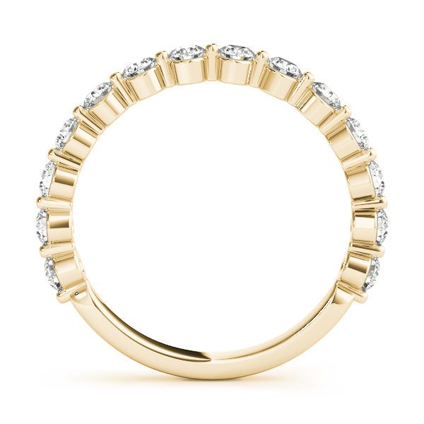 Single Shared Prong Half Eternity Ring in Gold & Platinum