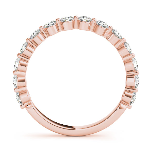 Single Shared Prong Half Eternity Ring in Gold & Platinum
