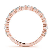 Single Shared Prong Half Eternity Ring in Gold & Platinum