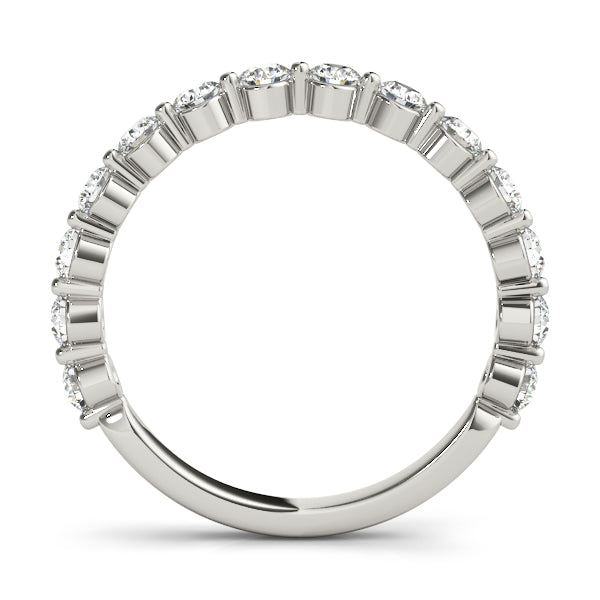 Single Shared Prong Half Eternity Ring in Gold & Platinum