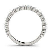 Single Shared Prong Half Eternity Ring in Gold & Platinum