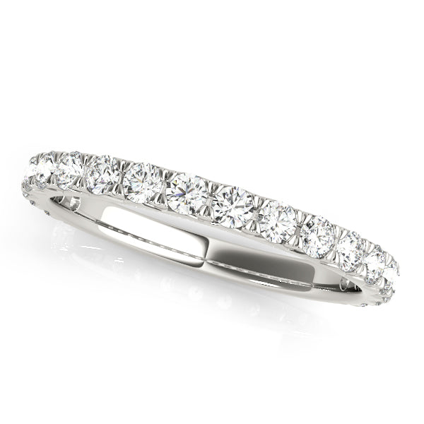 Shared Prong Half Eternity Ring in Gold & Platinum