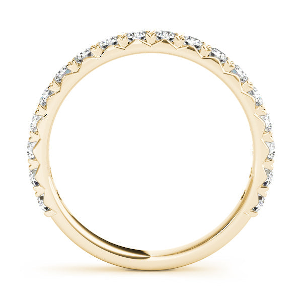 Shared Prong Half Eternity Ring in Gold & Platinum