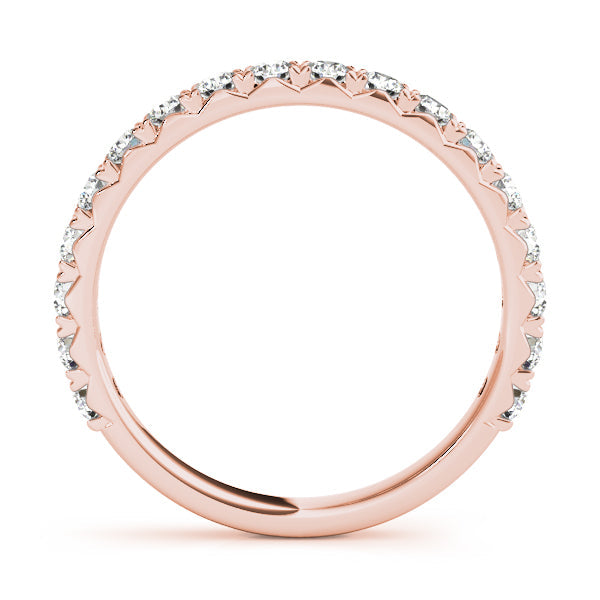 Shared Prong Half Eternity Ring in Gold & Platinum