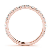 Shared Prong Half Eternity Ring in Gold & Platinum