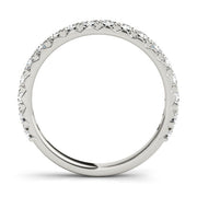 Shared Prong Half Eternity Ring in Gold & Platinum