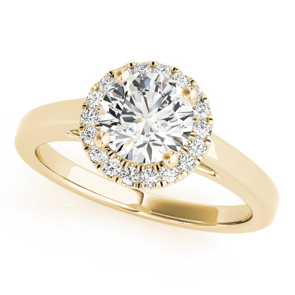 Luxe Halo Engagement Ring Round Diamond Engagement Ring in 10K/14K gold and platinum with certified lab-grown or natural diamonds
