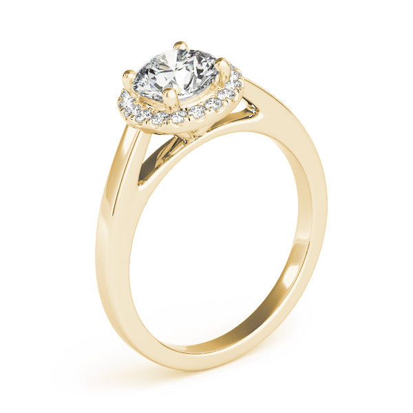 Luxe Halo Engagement Ring Round Diamond Engagement Ring in 10K/14K gold and platinum with certified lab-grown or natural diamonds