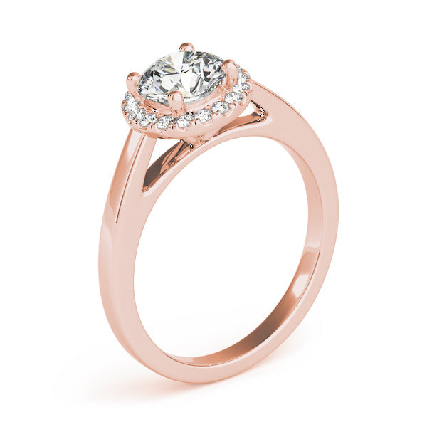 Luxe Halo Engagement Ring Round Diamond Engagement Ring in 10K/14K gold and platinum with certified lab-grown or natural diamonds