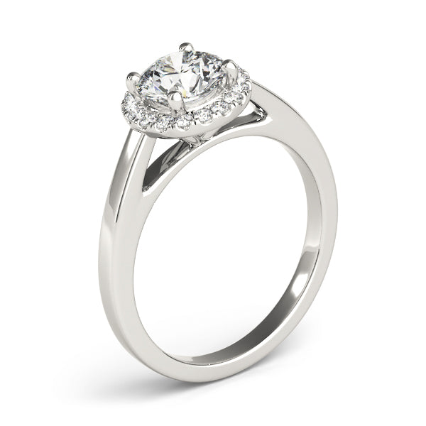 Luxe Halo Engagement Ring Round Diamond Engagement Ring in 10K/14K gold and platinum with certified lab-grown or natural diamonds