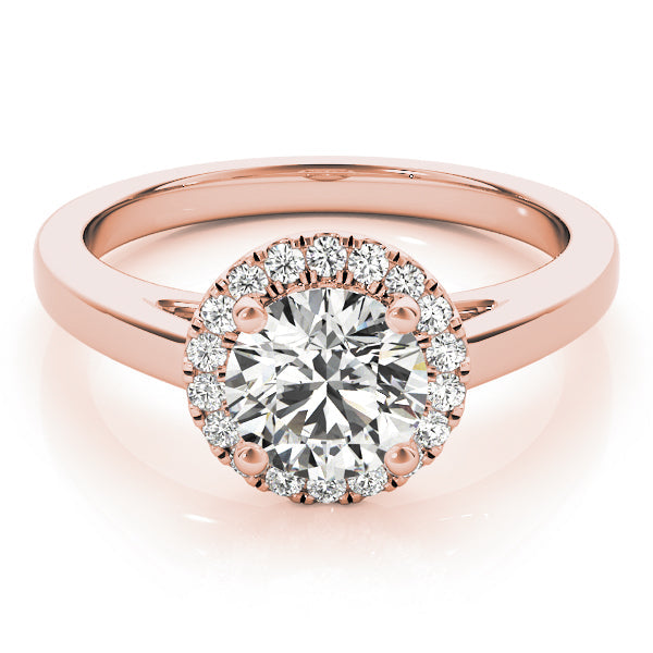 Luxe Halo Engagement Ring Round Diamond Engagement Ring in 10K/14K gold and platinum with certified lab-grown or natural diamonds