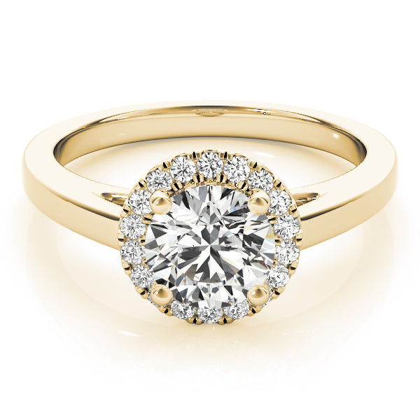 Luxe Halo Engagement Ring Round Diamond Engagement Ring in 10K/14K gold and platinum with certified lab-grown or natural diamonds