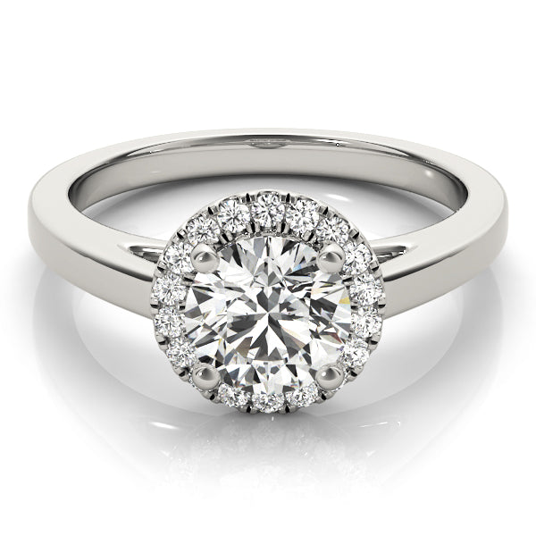 Luxe Halo Engagement Ring Round Diamond Engagement Ring in 10K/14K gold and platinum with certified lab-grown or natural diamonds