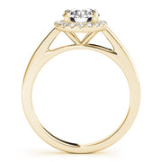 Luxe Halo Engagement Ring Round Diamond Engagement Ring in 10K/14K gold and platinum with certified lab-grown or natural diamonds