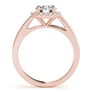 Luxe Halo Engagement Ring Round Diamond Engagement Ring in 10K/14K gold and platinum with certified lab-grown or natural diamonds