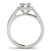Luxe Halo Engagement Ring Round Diamond Engagement Ring in 10K/14K gold and platinum with certified lab-grown or natural diamonds
