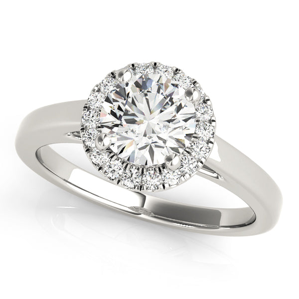 Luxe Halo Engagement Ring Round Diamond Engagement Ring in 10K/14K gold and platinum with certified lab-grown or natural diamonds