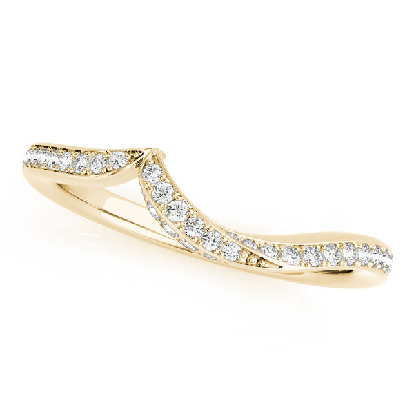 Curved Half Eternity Ring in 10K/14K gold and platinum with certified lab-grown or natural diamonds