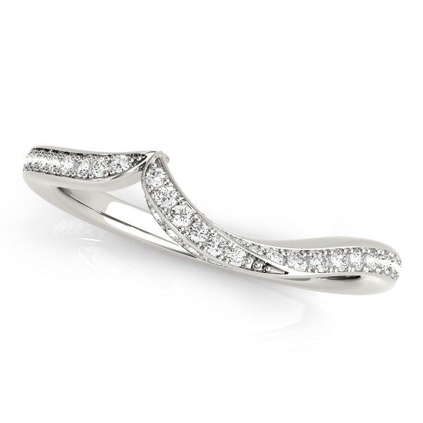 Curved Half Eternity Ring in Gold & Platinum