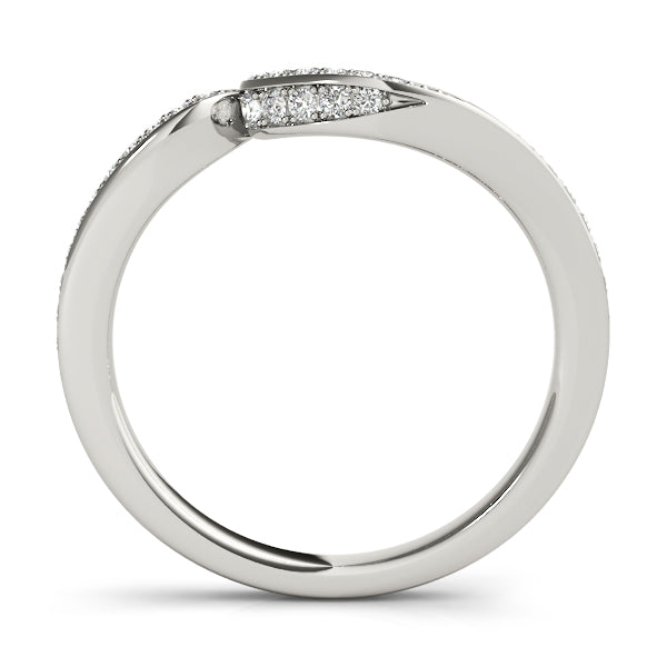 Curved Half Eternity Ring in Gold & Platinum