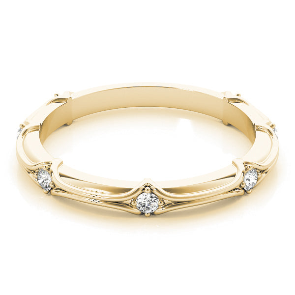 Stackable Accented Filigree Half Eternity Ring in Gold & Platinum