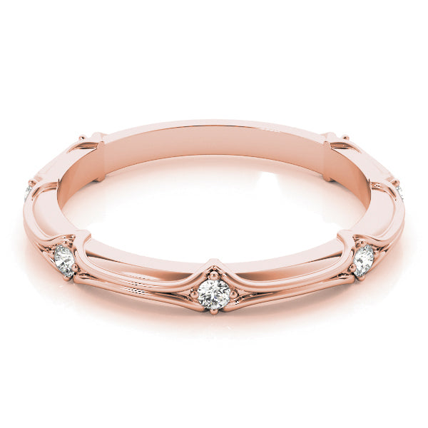 Stackable Accented Filigree Half Eternity Ring in Gold & Platinum