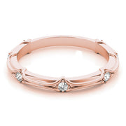 Stackable Accented Filigree Half Eternity Ring in Gold & Platinum