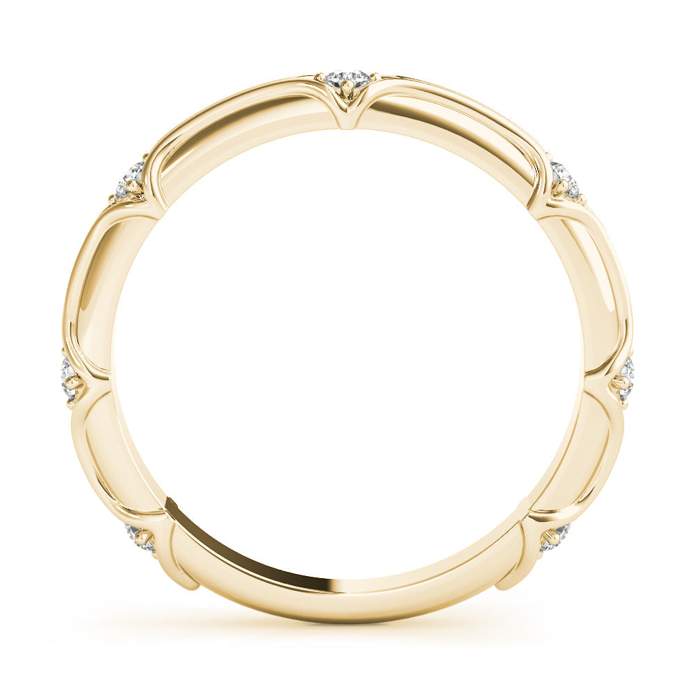 Stackable Accented Filigree Half Eternity Ring in Gold & Platinum