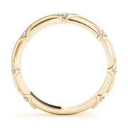 Stackable Accented Filigree Half Eternity Ring in Gold & Platinum