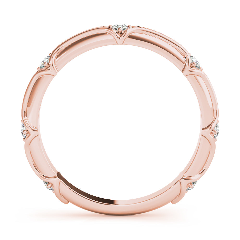 Stackable Accented Filigree Half Eternity Ring in Gold & Platinum