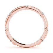 Stackable Accented Filigree Half Eternity Ring in Gold & Platinum