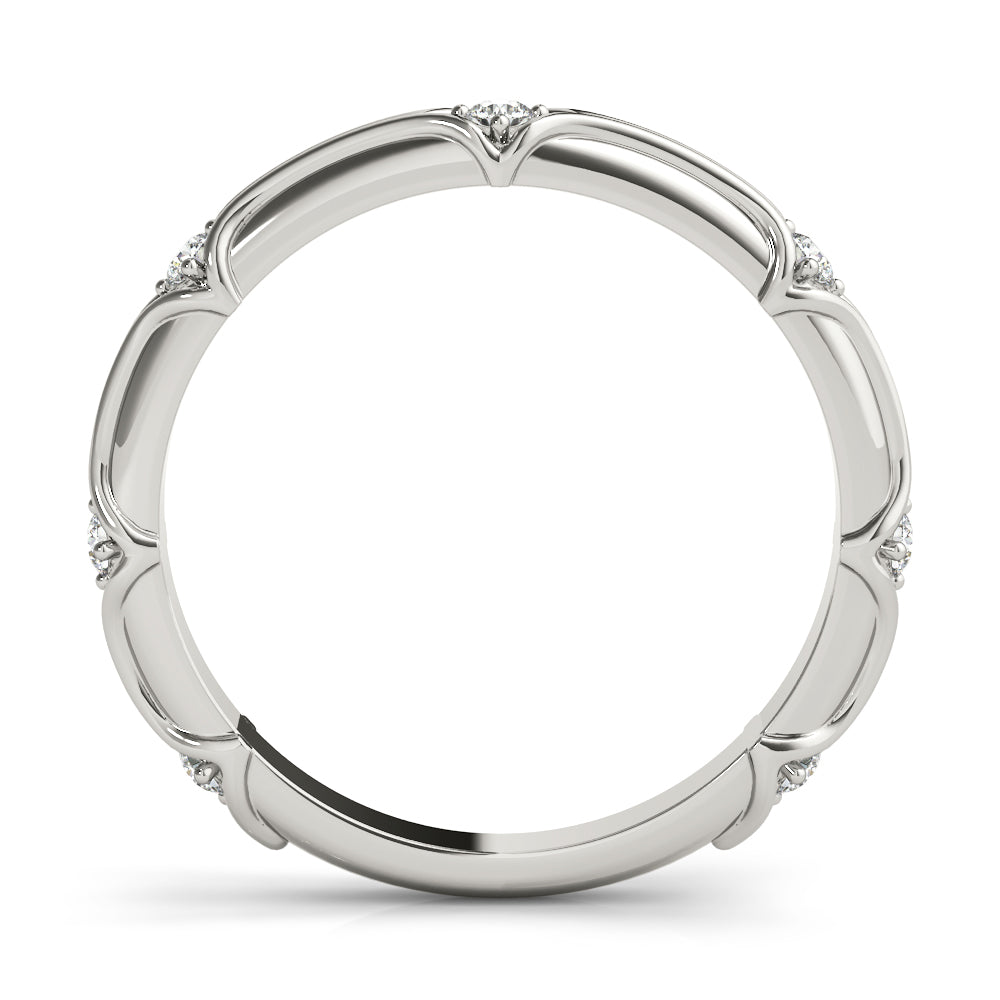 Stackable Accented Filigree Half Eternity Ring in Gold & Platinum