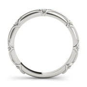 Stackable Accented Filigree Half Eternity Ring in Gold & Platinum