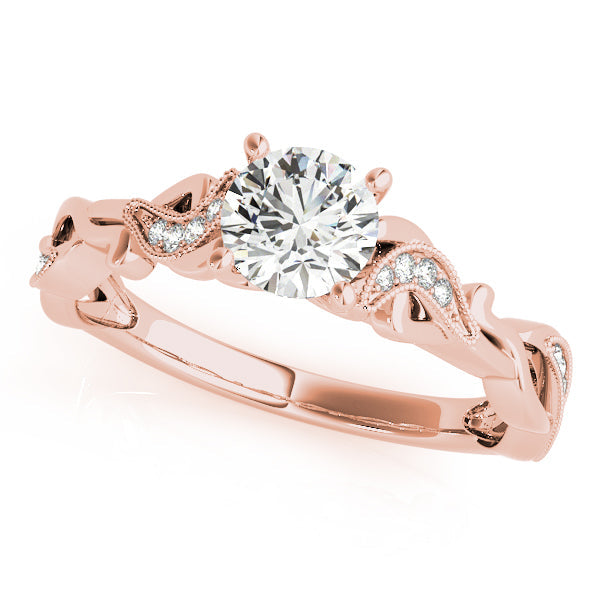 Eternal With Twisted Shank Round Diamond Engagement Ring in 10K/14K gold and platinum with certified lab-grown or natural diamonds